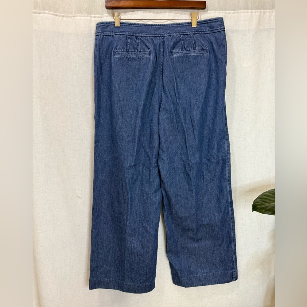 Talbots Wide Leg Denim Pants Size 16 | High Rise Relaxed Fit Blue Jeans - Picture 2 of 6